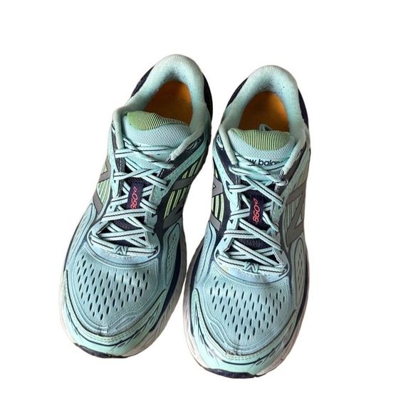 New Balance 860 v7 blue lime running sneakers - Picture 6 of 8